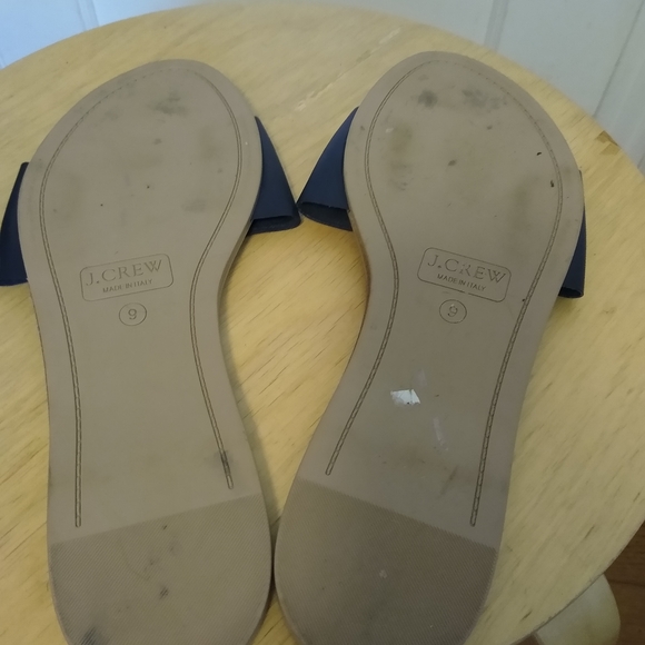J. Crew Navy Leather Slide Sandals - Picture 6 of 6